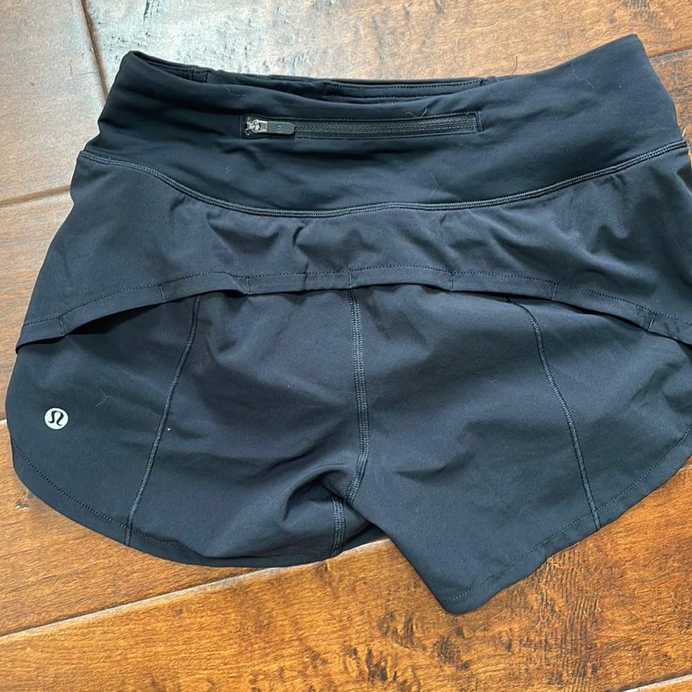 Lulu Lemon Black running athletic shorts 2